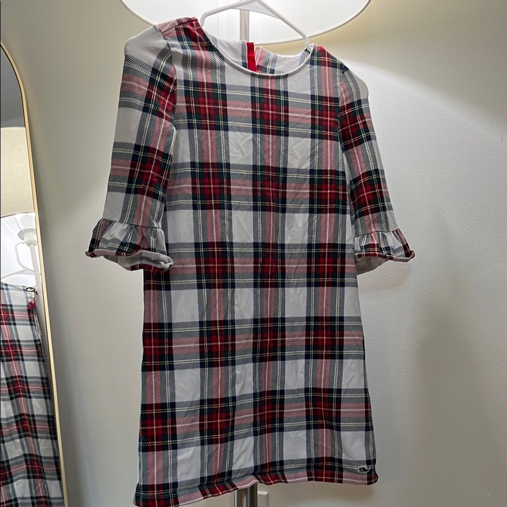Plaid Ruffle holiday Vineyard Vines girls medium 10-12 Dress